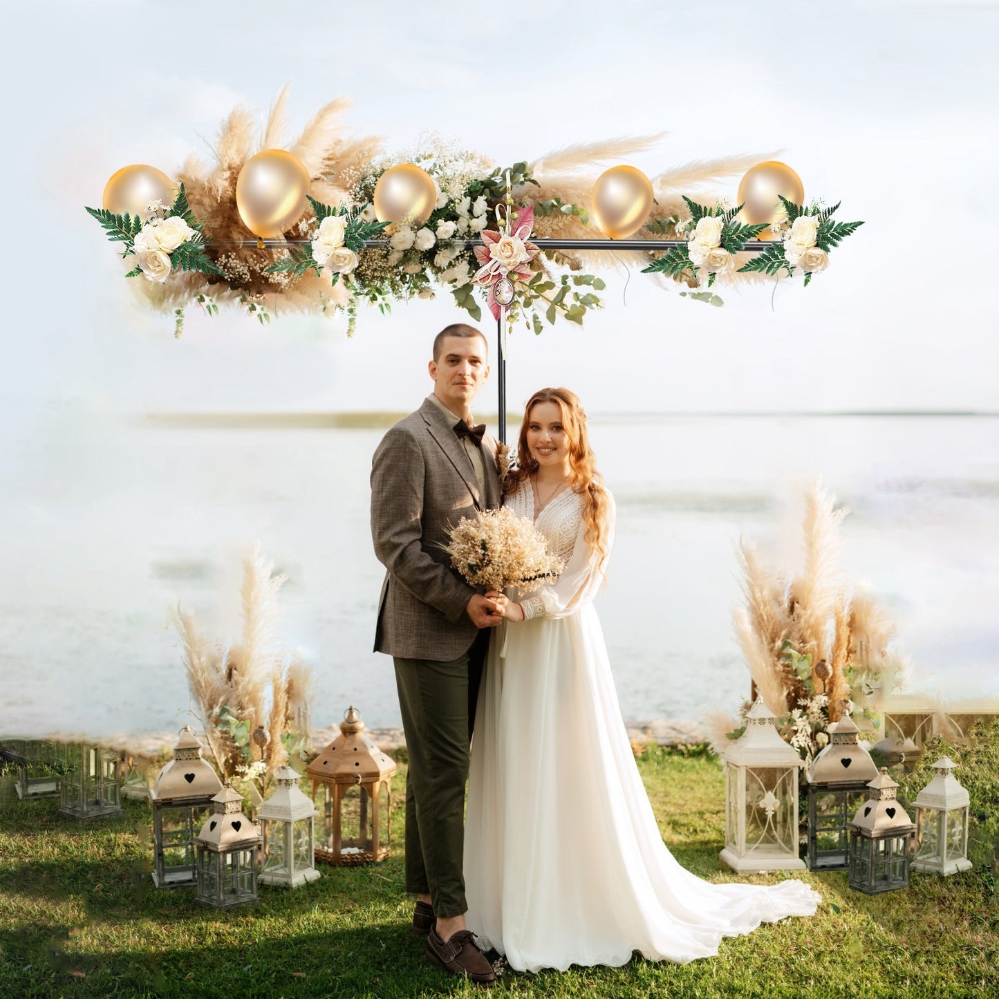 1Set 5X6.5FT T Shape Photo Video Backdrop Stand Heavy Duty Background Stand Adjustable Photography Backdrop Stand With 6 Spring Clamps Sandbag Carry Bag For Studio Party Wedding